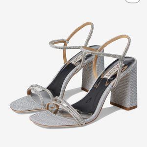 Badgley Mischka Firey Silver Heels - size 8.5, New, never worn, in box with bag